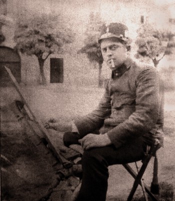 Eger 1918 - Aurel Popp lucrând la un tablou